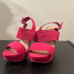 Pink platform heels